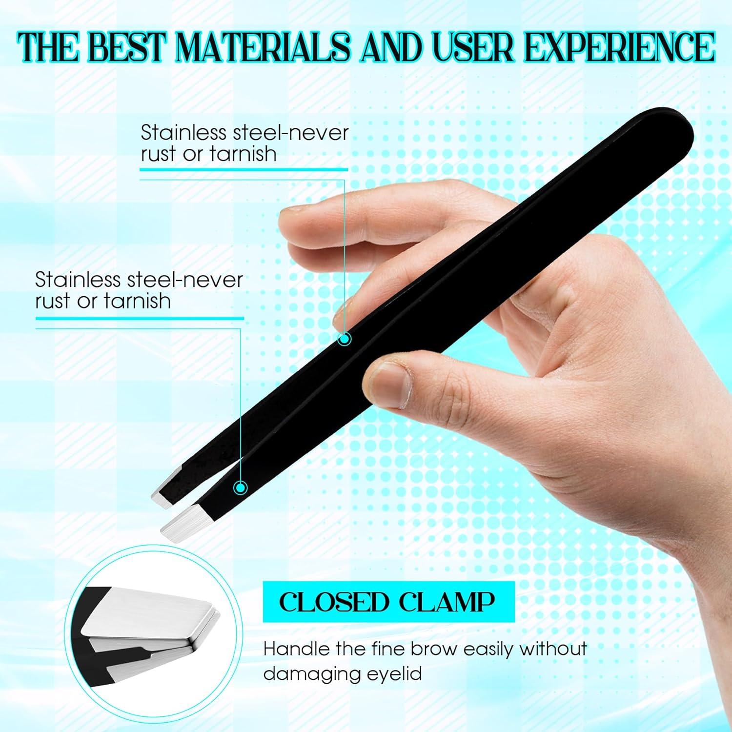 Juego de Pinzas para Cejas GEMERRY 6 Piezas Acero Inoxidable