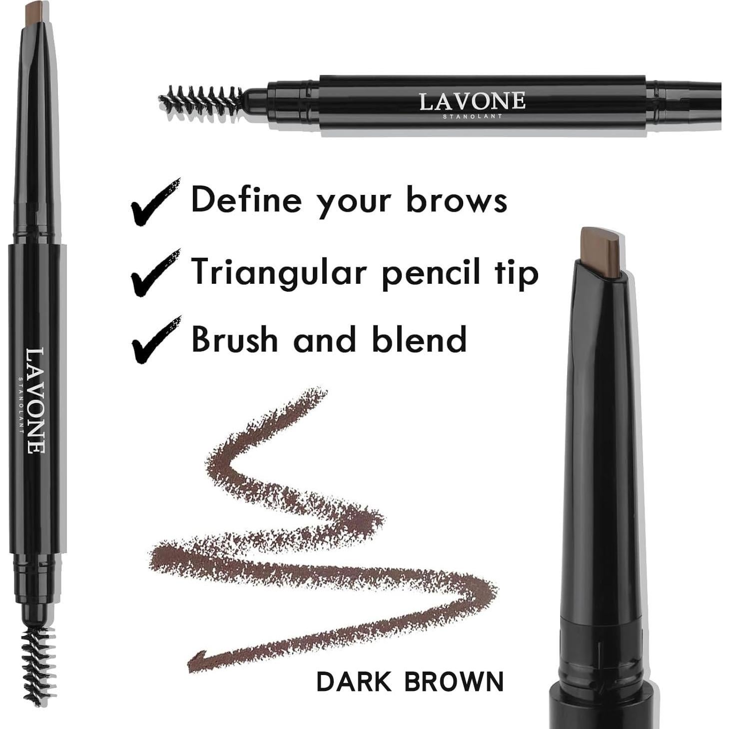 Kit de Cejas LAVONE: Pomada, Lápiz y Delineador Impermeable