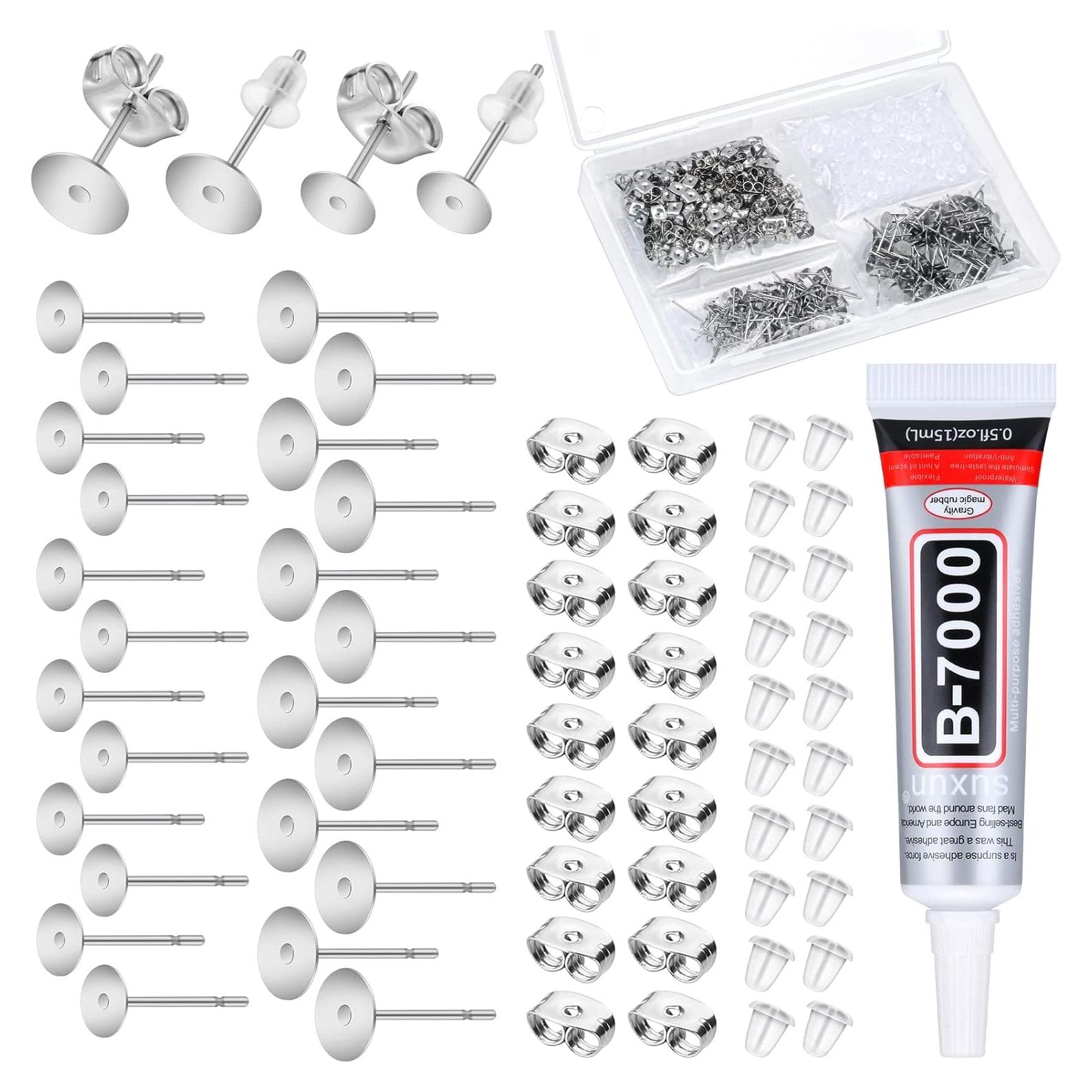Kit de Pegamento y Suministros para Aretes Anezus - 600 Piezas