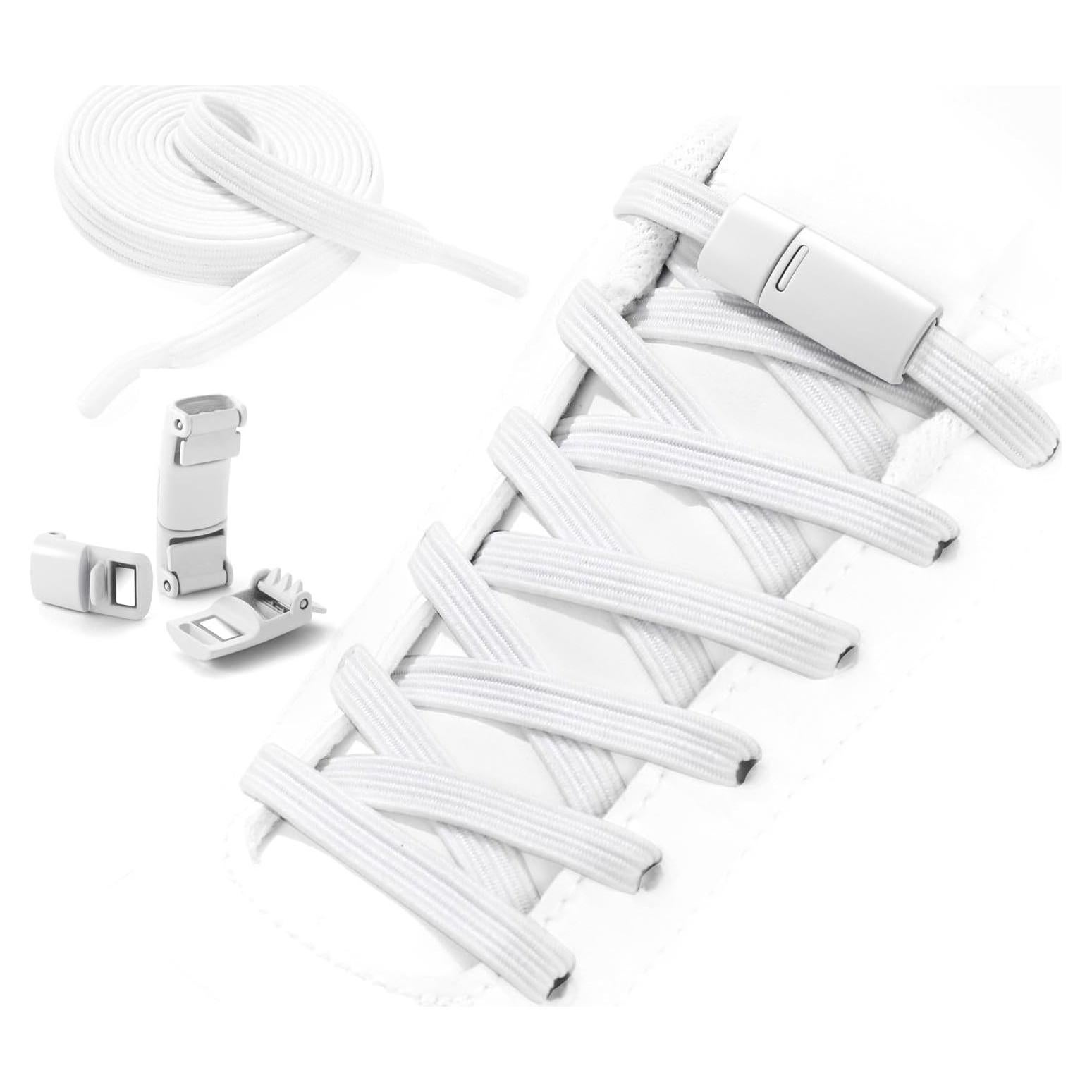 Cintas de zapato elásticas sin atar Neo-wows - 1 par blancas