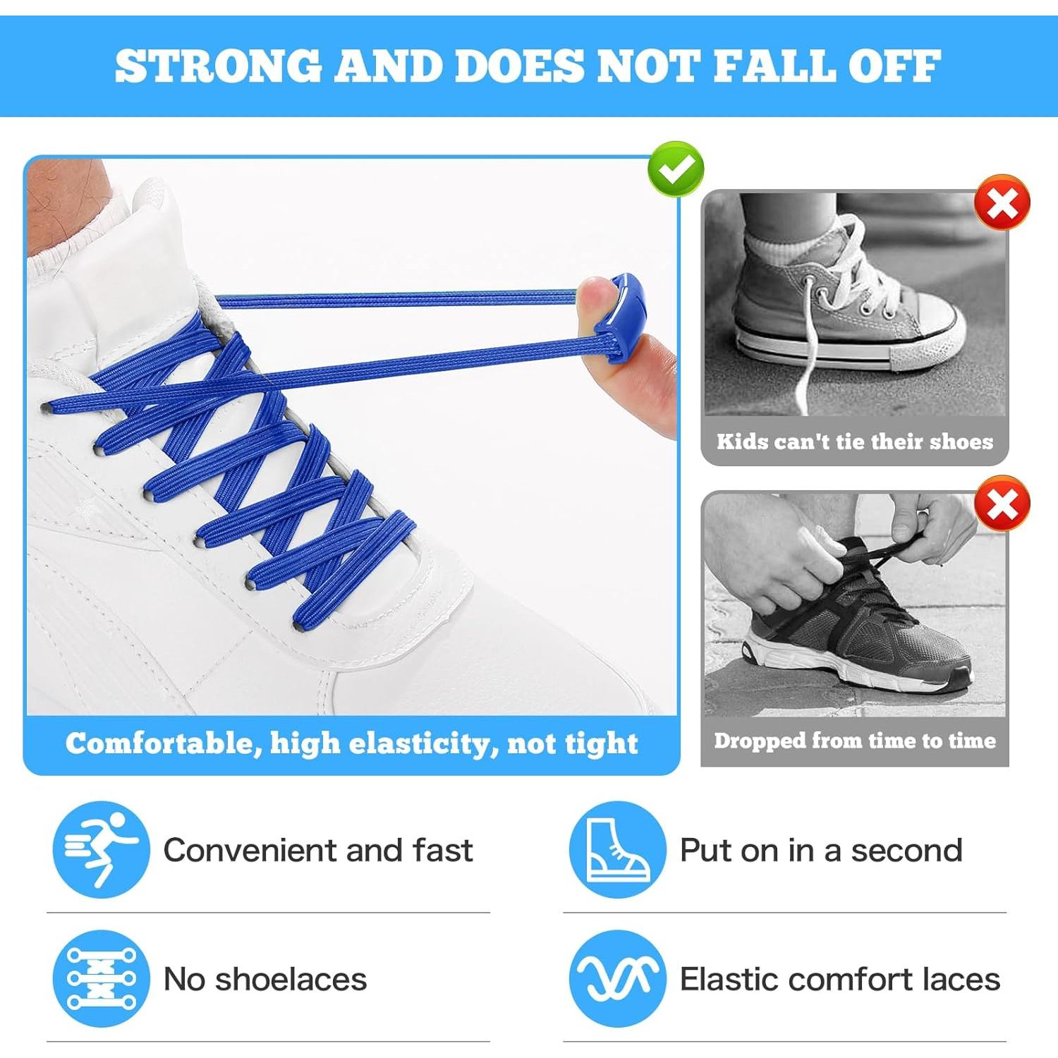 Cintas de zapato elásticas sin atar Neo-wows - 1 par blancas