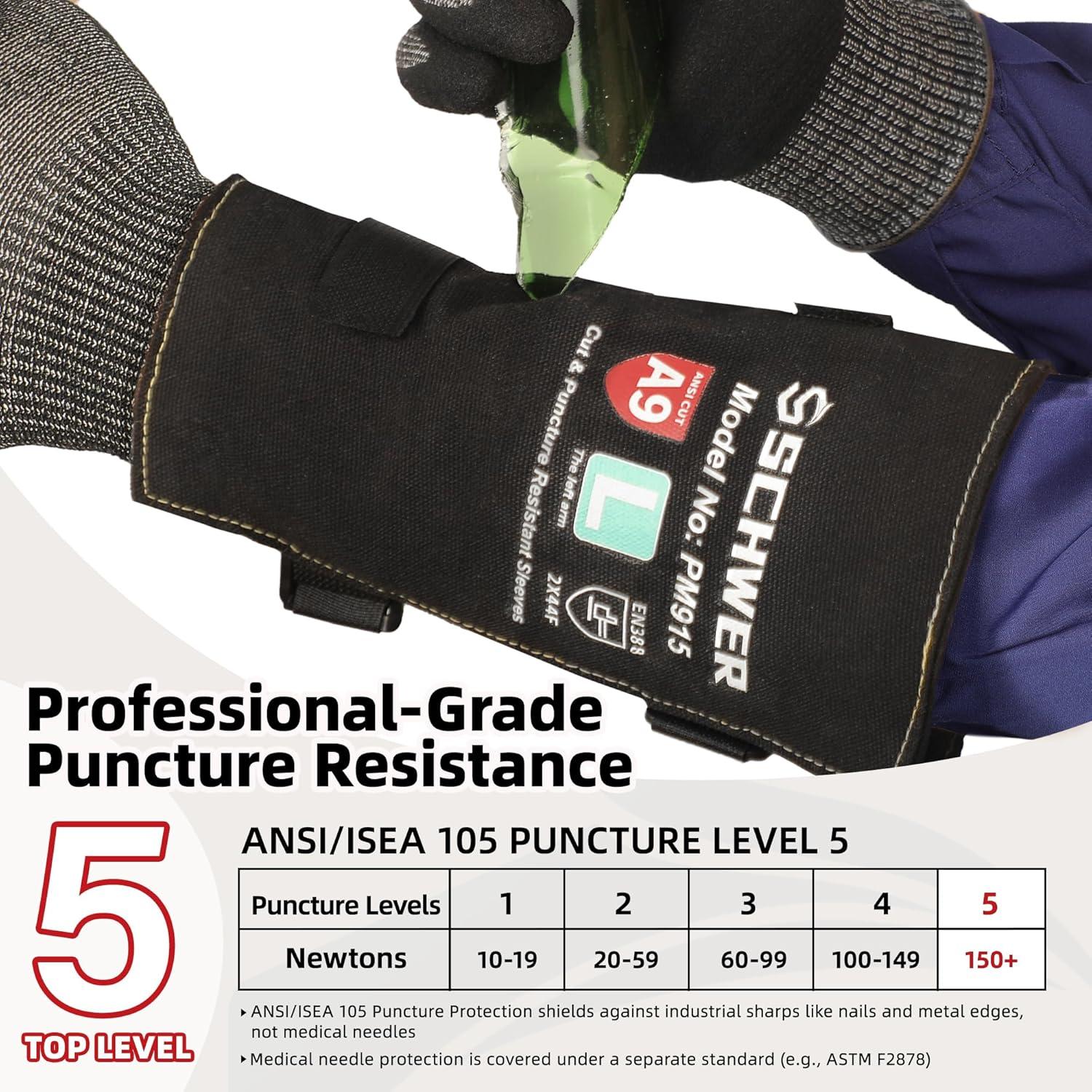 Mangas de brazo Schwer PM915 A9 - Protección contra cortes 20.32 cm