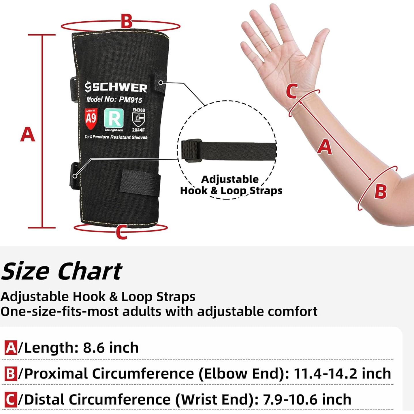 Mangas de brazo Schwer PM915 A9 - Protección contra cortes 20.32 cm