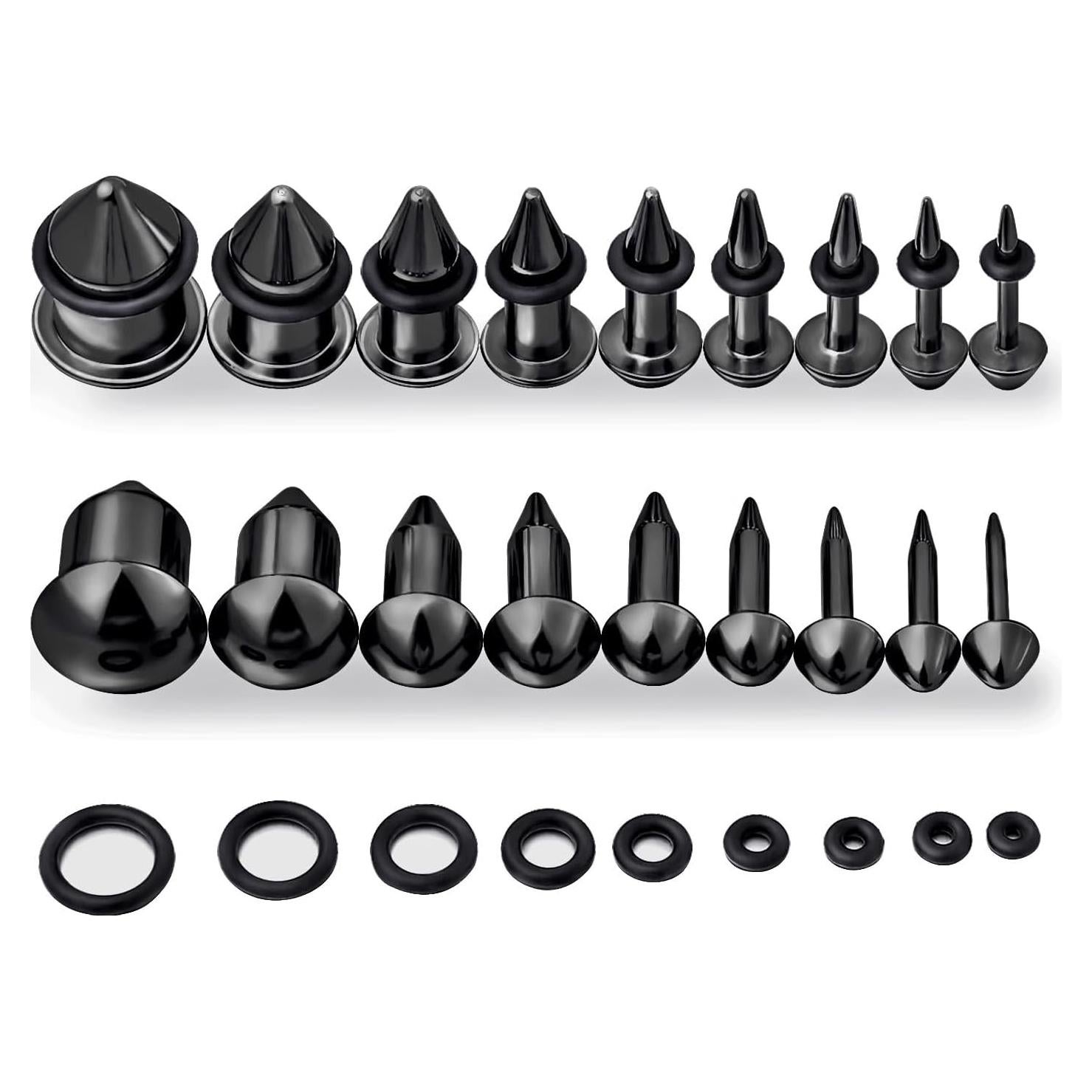 Kit de Estiramiento de Orejas 18PCS Longbeauty Acero 316L