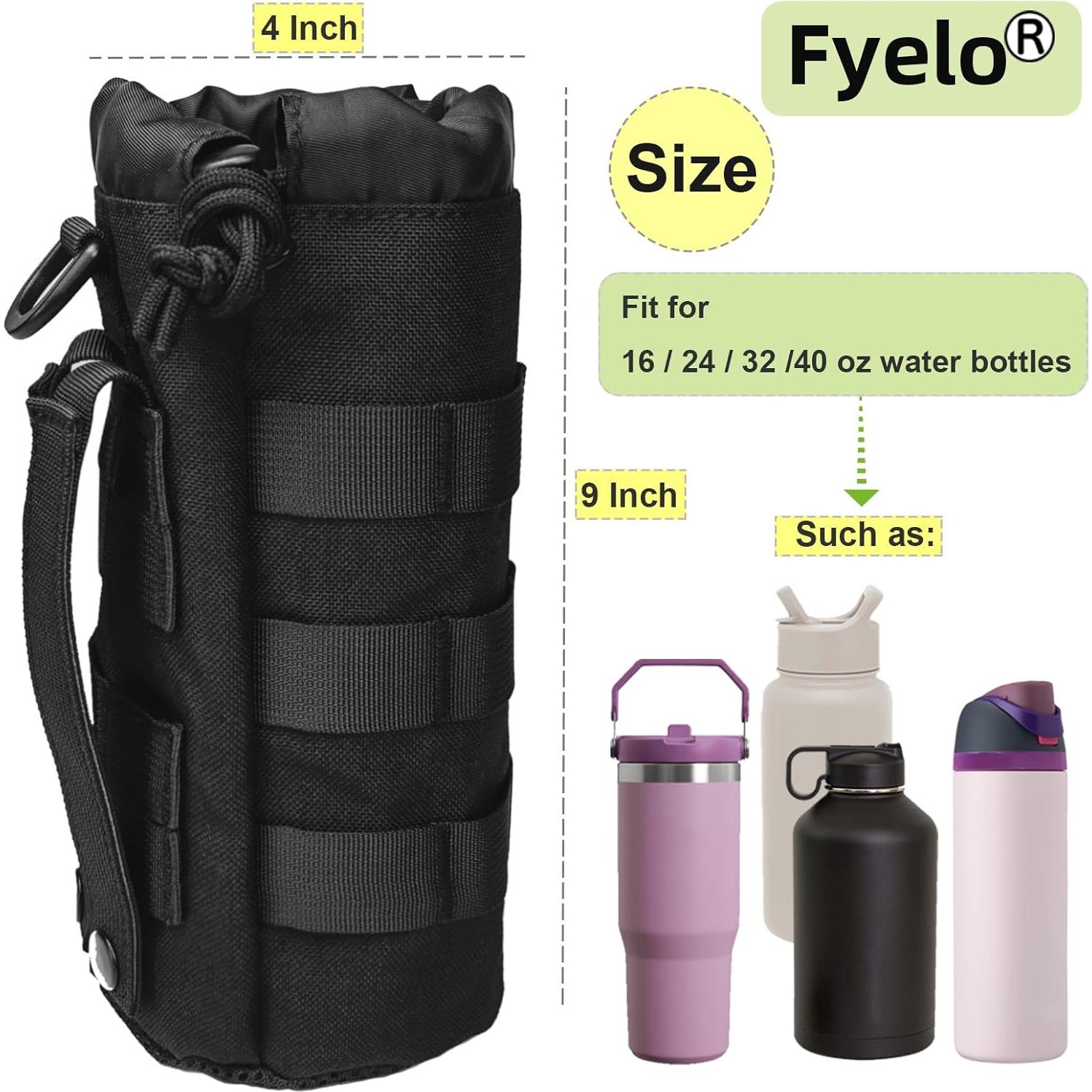 Bolsa Pouch para Botella Fyelo Táctica Negra 23x10 cm