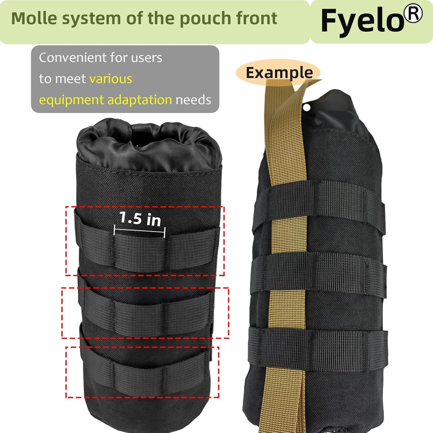 Bolsa Pouch para Botella Fyelo Táctica Negra 23x10 cm