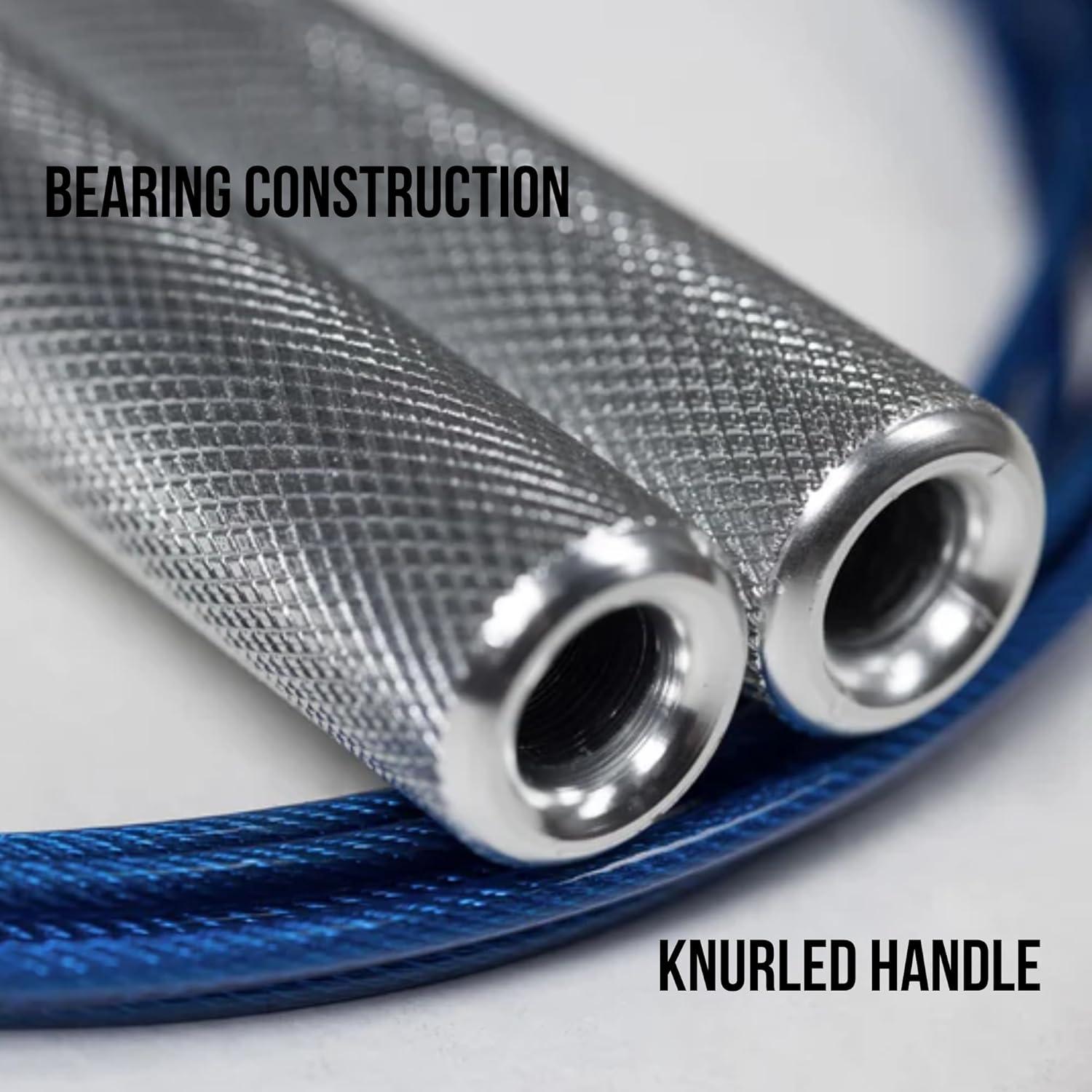 Cuerda de Salto Ajustable REP para Competición - Mangos Plateados