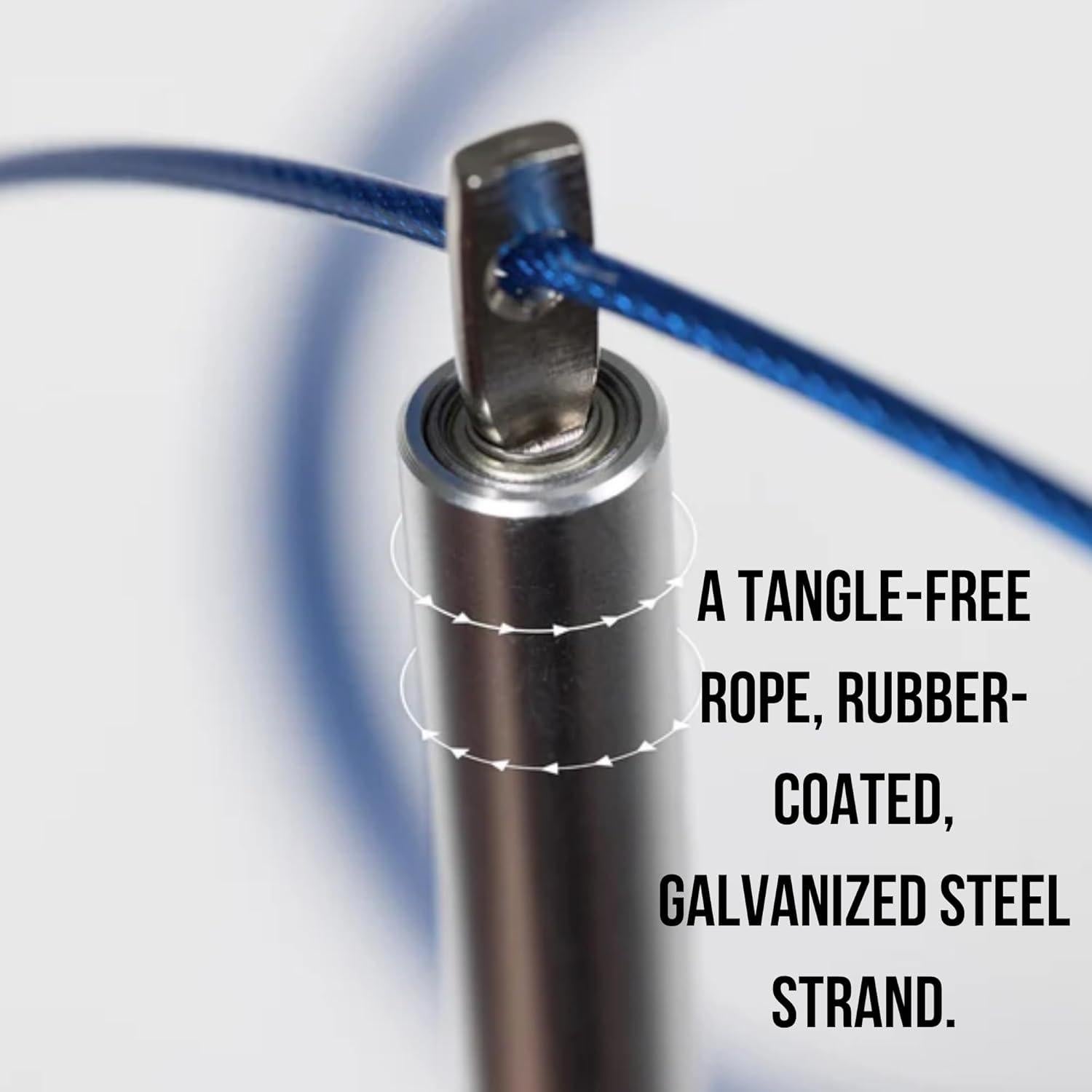 Cuerda de Salto Ajustable REP para Competición - Mangos Plateados