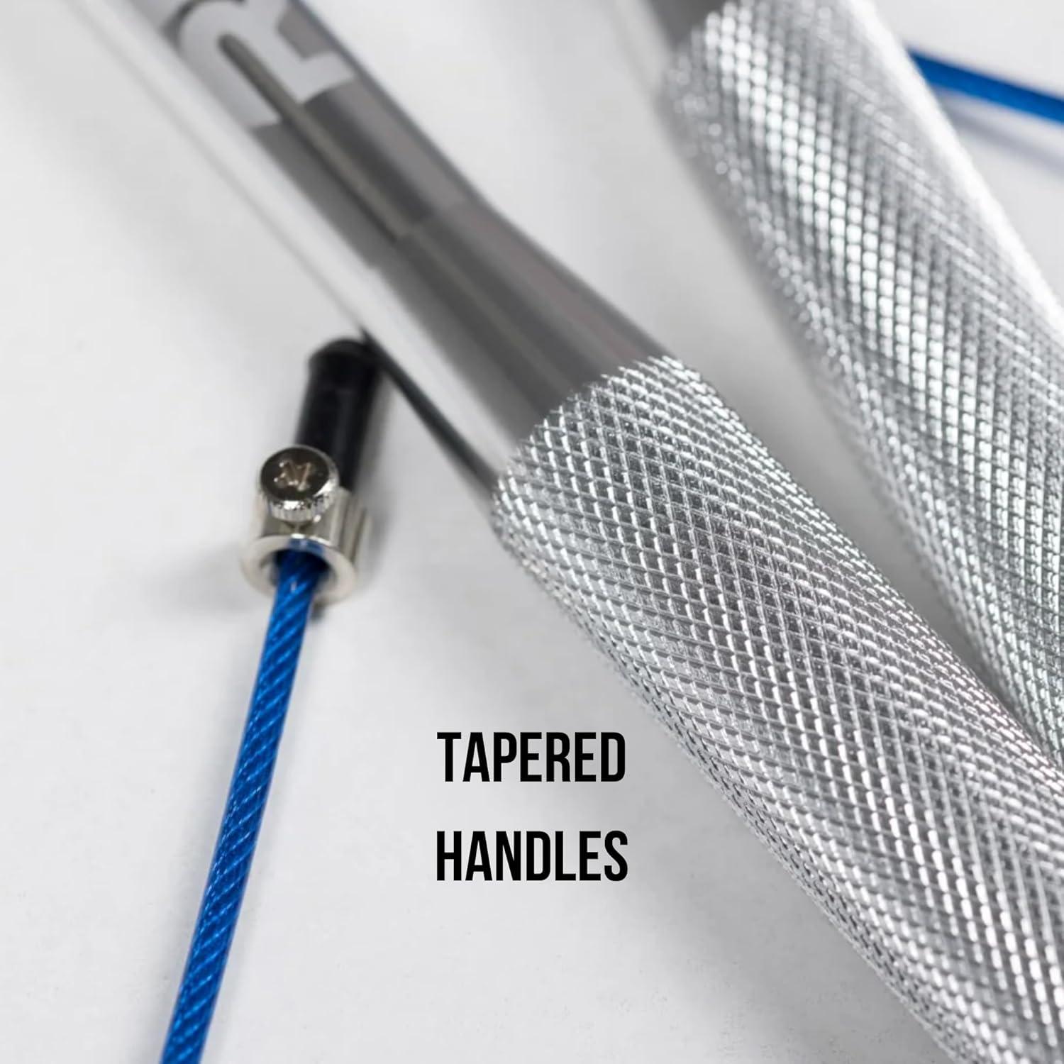 Cuerda de Salto Ajustable REP para Competición - Mangos Plateados