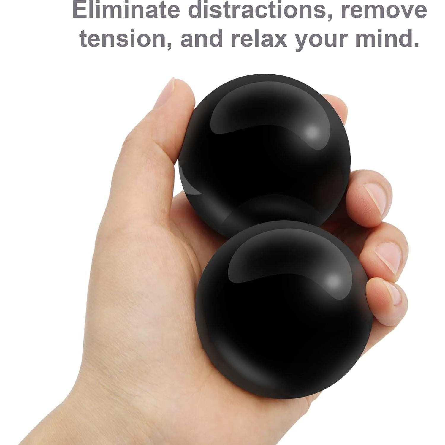 Bolas de Baoding Coolrunner de Mármol Negro 5cm - 2 Piezas