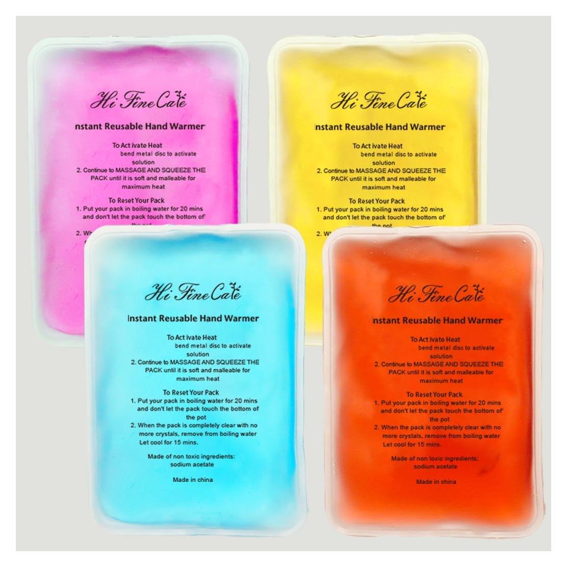 Calentadores de Manos Reutilizables HI FINE CARE - Grande 4 Piezas