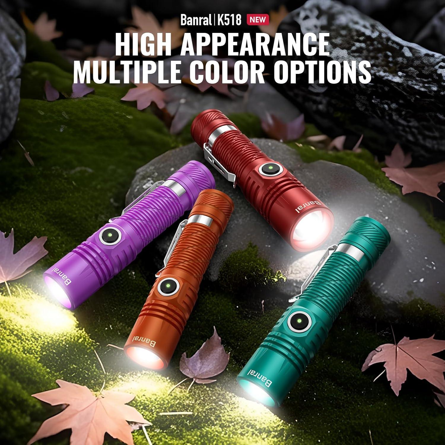 Linterna Táctica Recargable Banral K518 LED USB-C 4 Modos