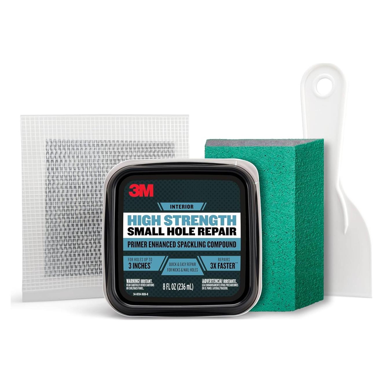 Kit de Reparación de Agujeros Pequeños 3M - 4 Piezas, 226.8 g