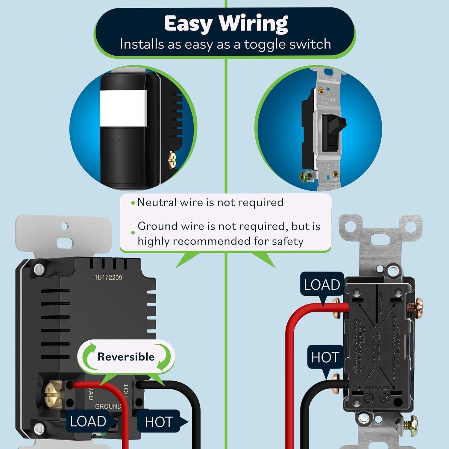 Interruptor de Luz con Sensor de Movimiento Top Greener Negro