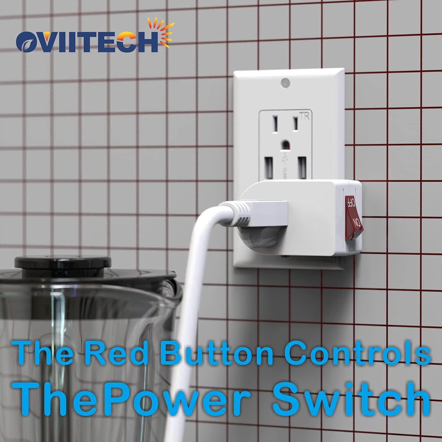 Adaptador de Enchufe Oviitech con Interruptor - 2 Paquete