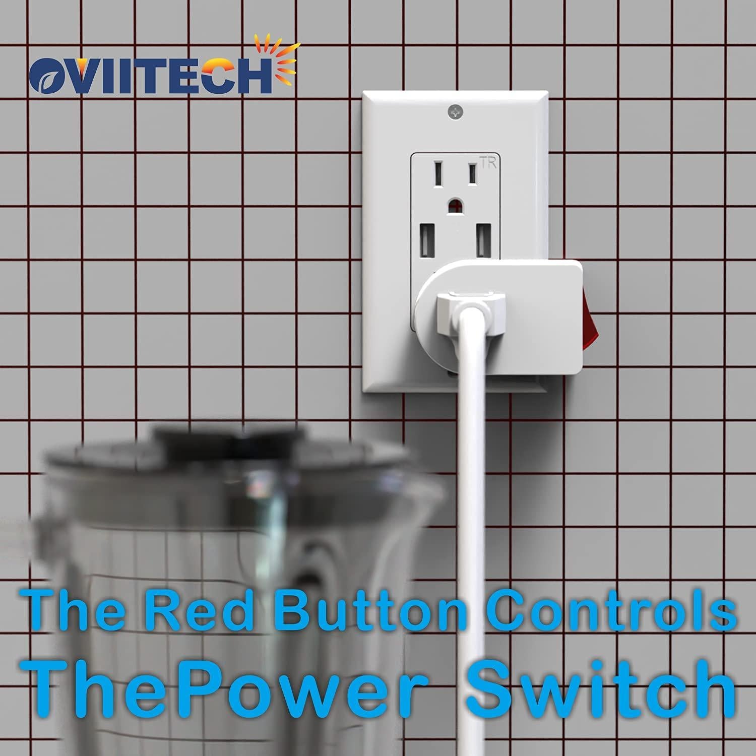 Adaptador de Enchufe Oviitech con Interruptor - 2 Paquete