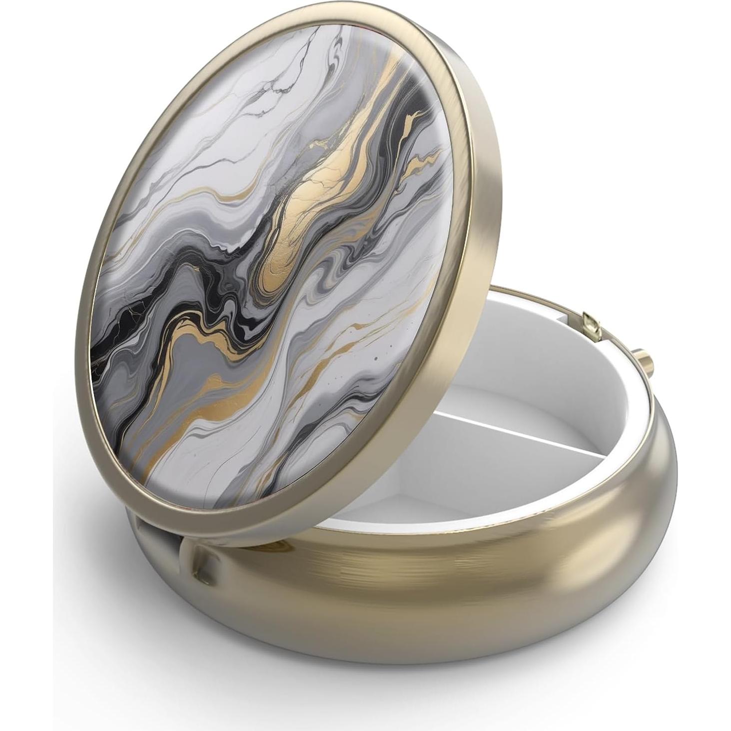 Estuche para Pastillas Hion 2 Piezas con Espejo y Compartimentos