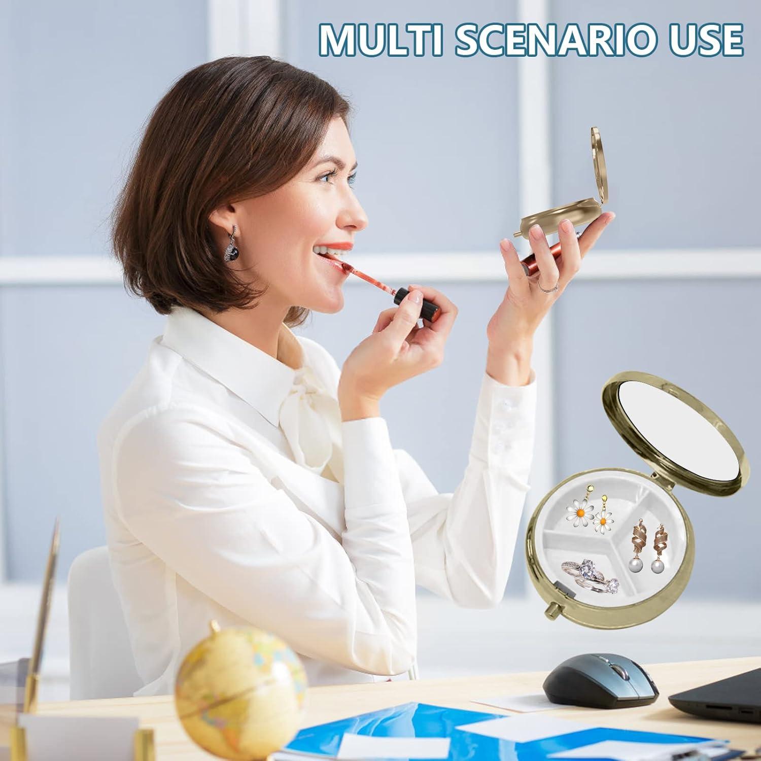 Estuche para Pastillas Hion 2 Piezas con Espejo y Compartimentos