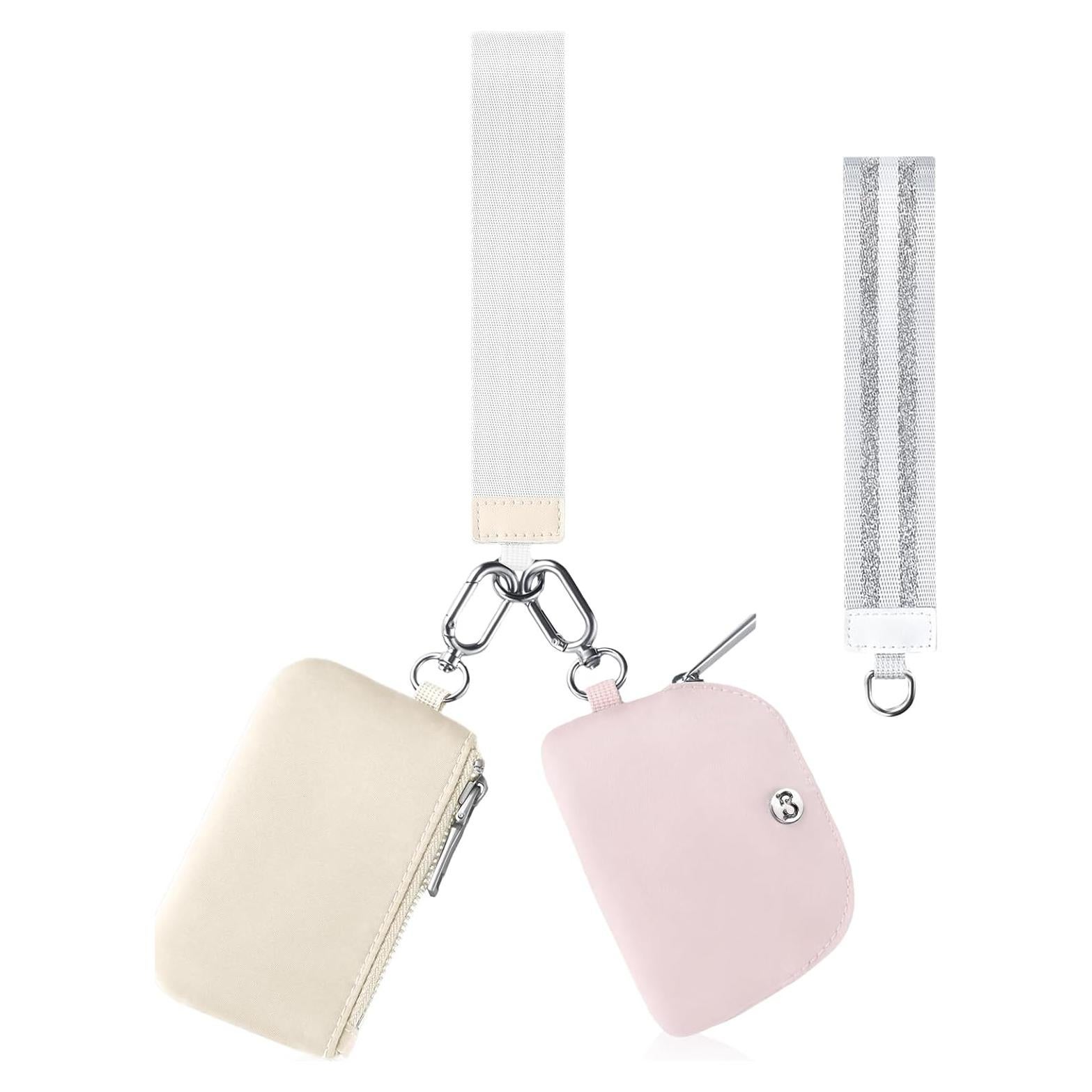 Monedero Muñequera Doble Bolsa Babysun Nylon Impermeable Rosa