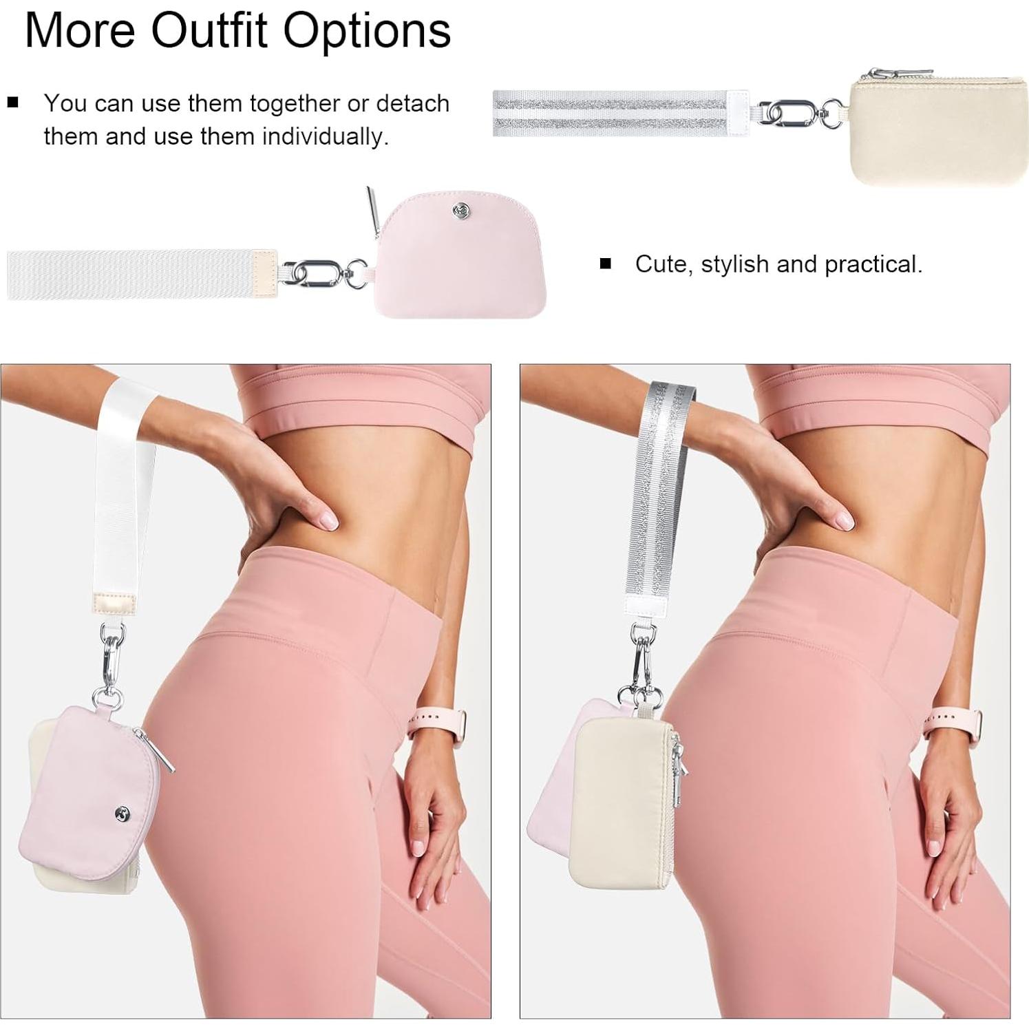 Monedero Muñequera Doble Bolsa Babysun Nylon Impermeable Rosa