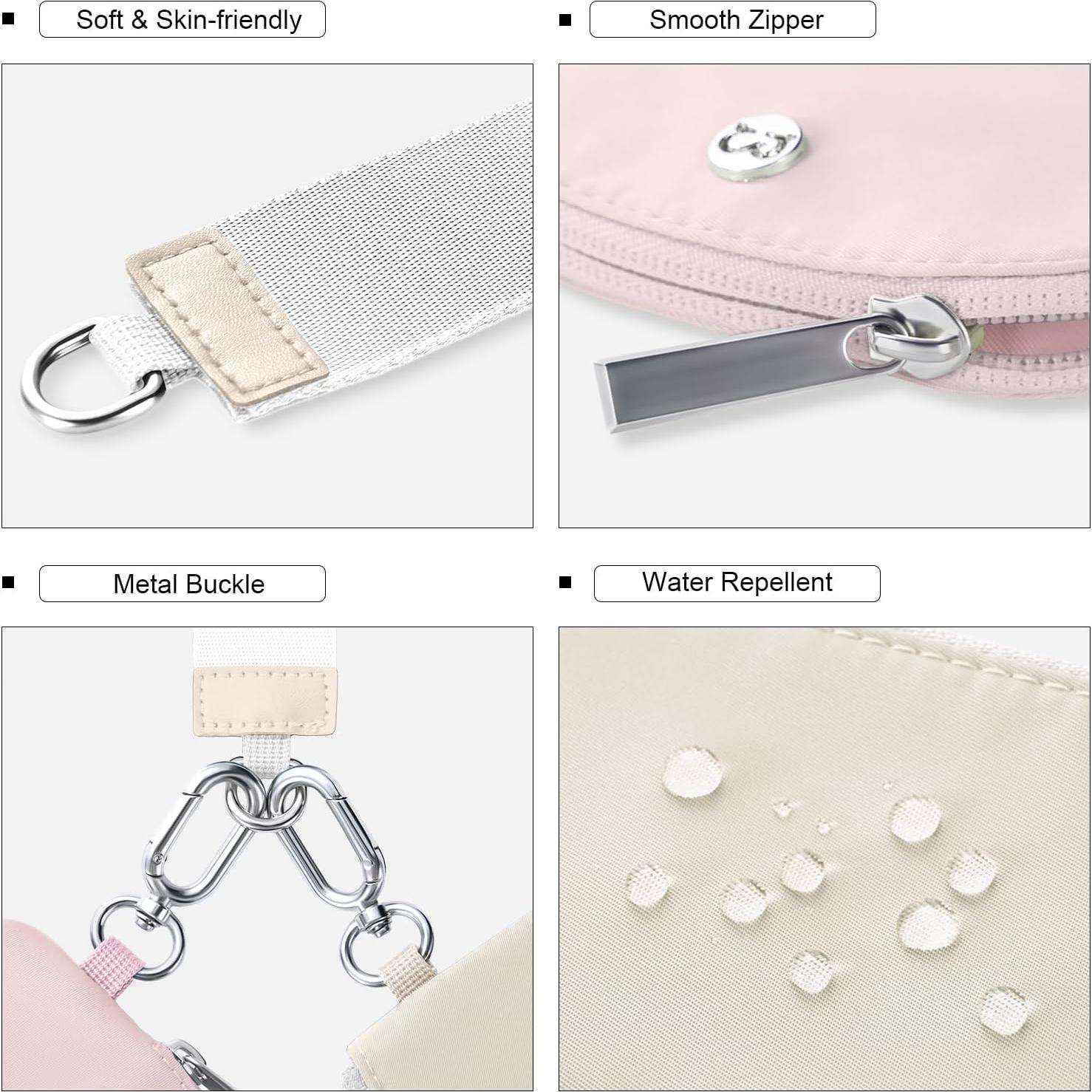 Monedero Muñequera Doble Bolsa Babysun Nylon Impermeable Rosa