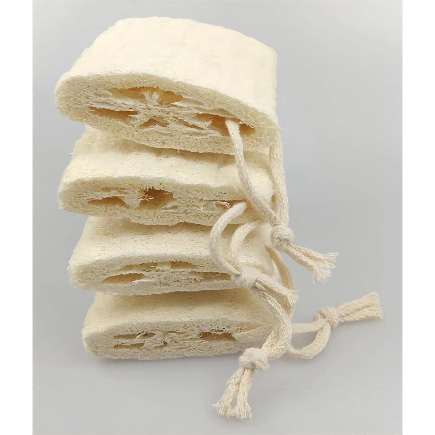 Esponjas de Loofah 100% Natural ENLAYER - Paquete de 4, 12 cm