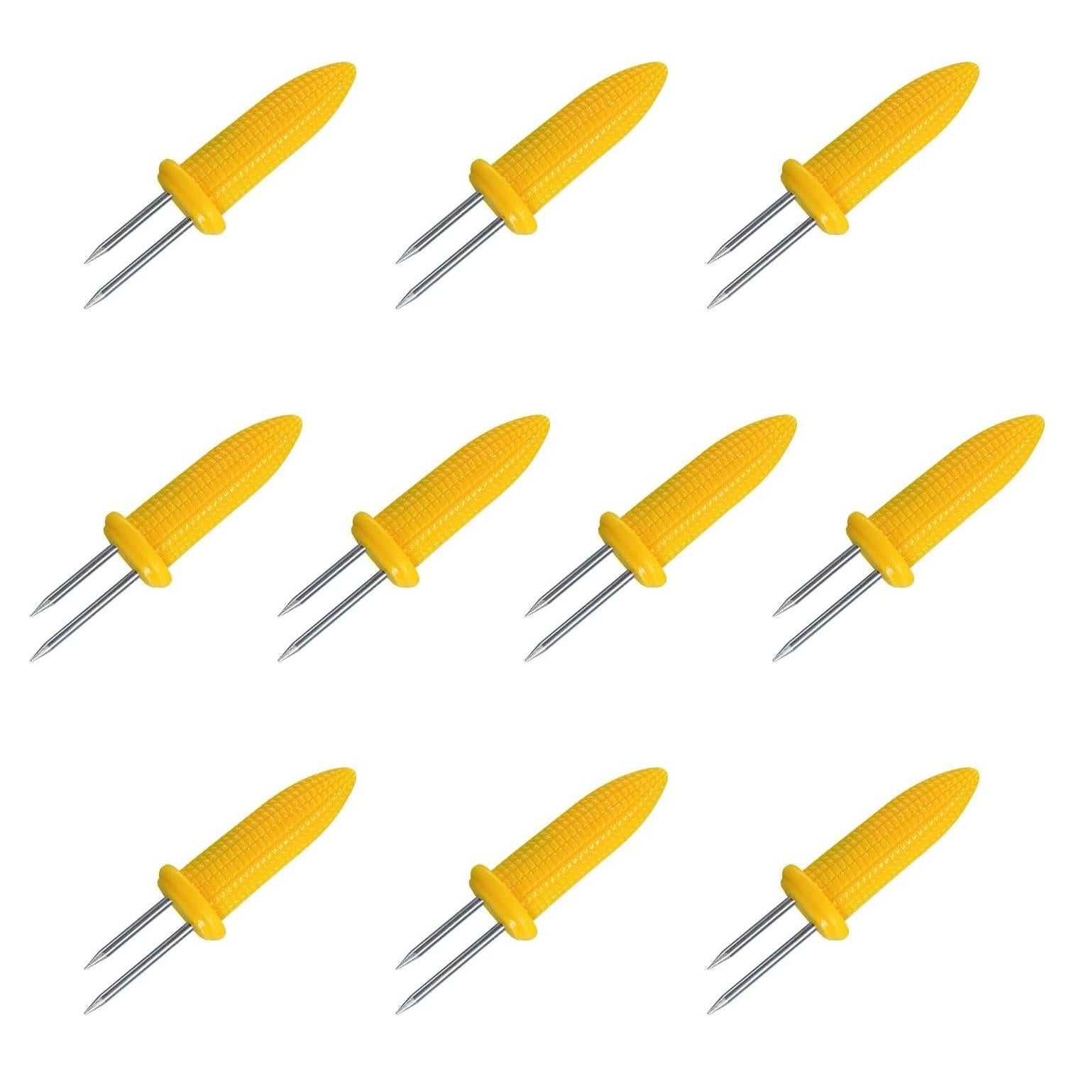 10 Soportes de Acero Inoxidable para Mazorcas de Maíz Laochoes