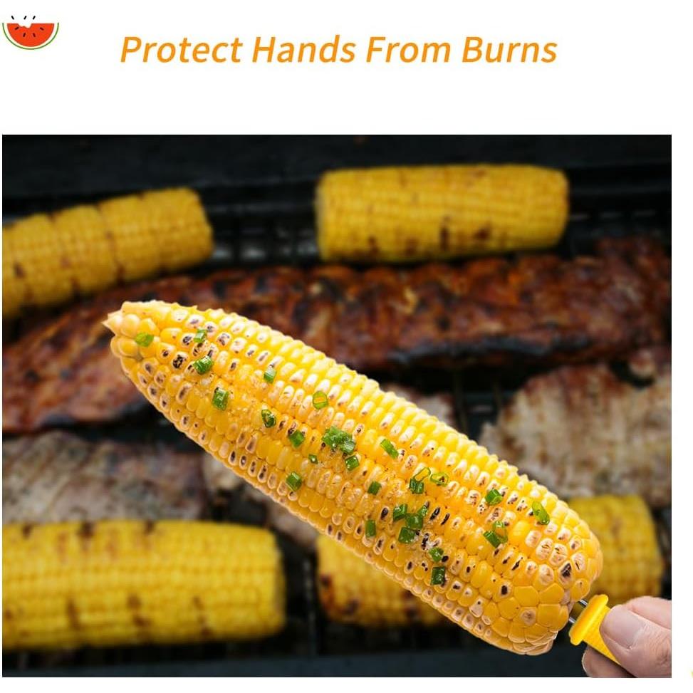 10 Soportes de Acero Inoxidable para Mazorcas de Maíz Laochoes