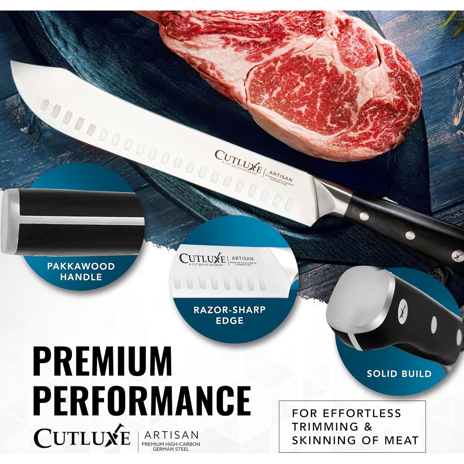 Cuchillo de Carnicero Cutluxe 25.4 cm Acero Alemán Forjado