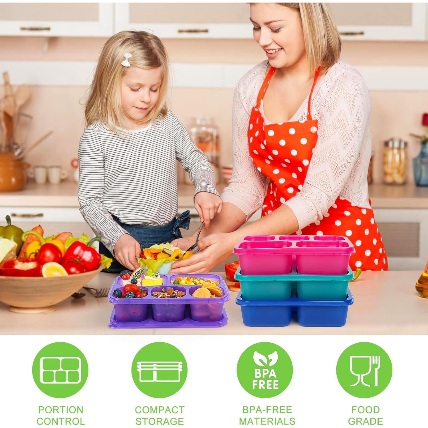 Bento Box Reutilizable Lunbxx 4 Pack 5 Compartimentos Colorido