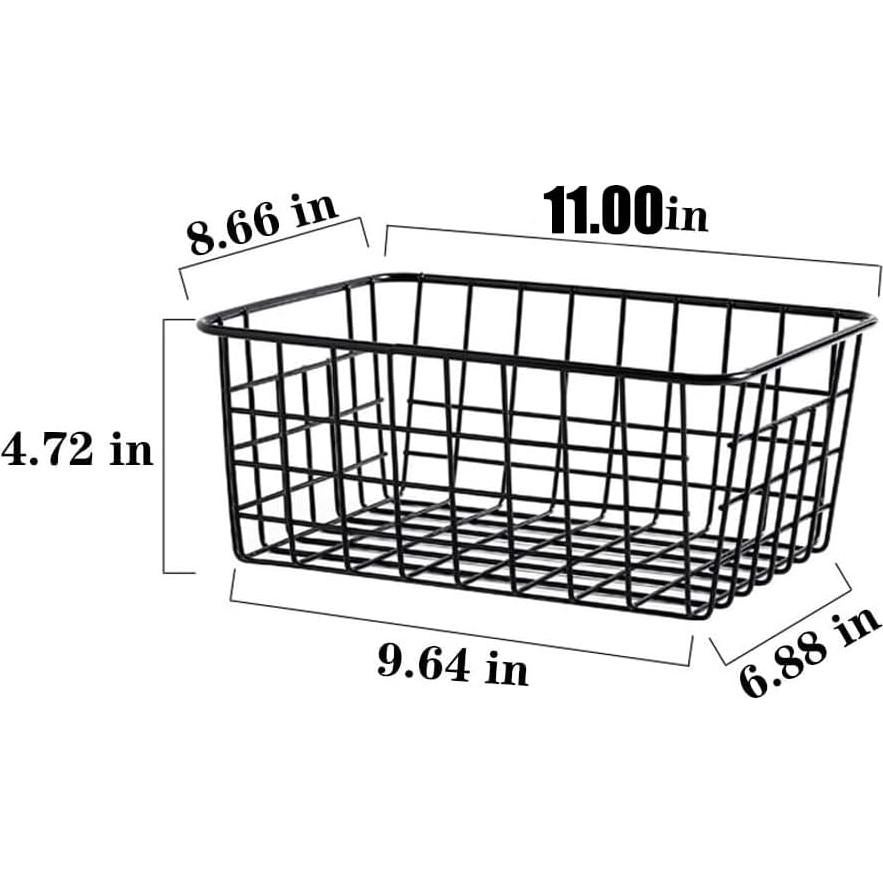 Cestas de Alambre LeleCAT - Juego de 2 Medianas Negras