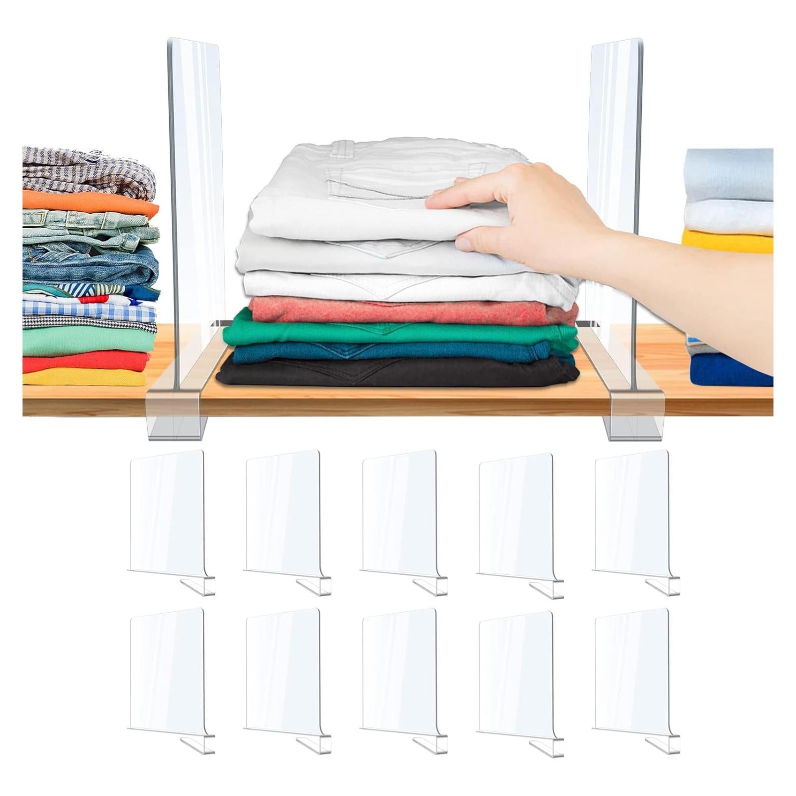 Paquete de 10 Divisores de Estante Acrílico Clbutge 30.48x20.32cm