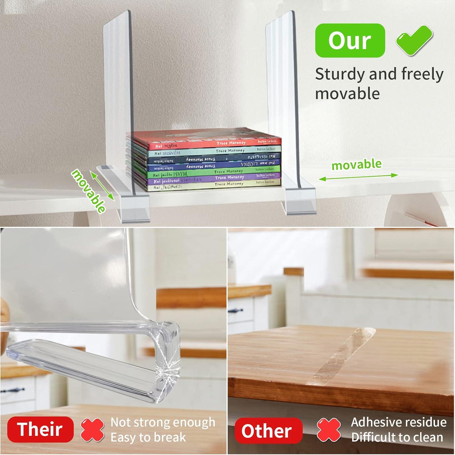 Paquete de 10 Divisores de Estante Acrílico Clbutge 30.48x20.32cm