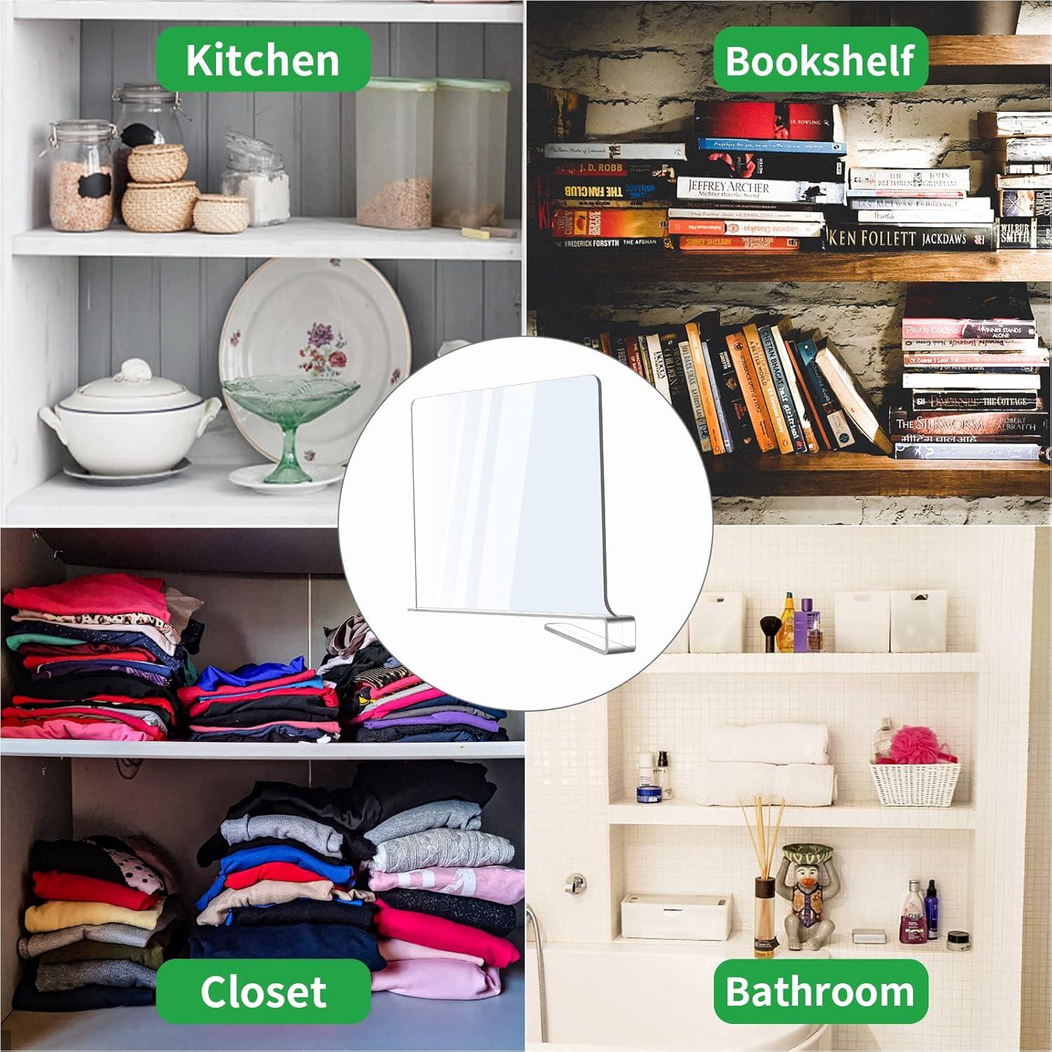 Paquete de 10 Divisores de Estante Acrílico Clbutge 30.48x20.32cm