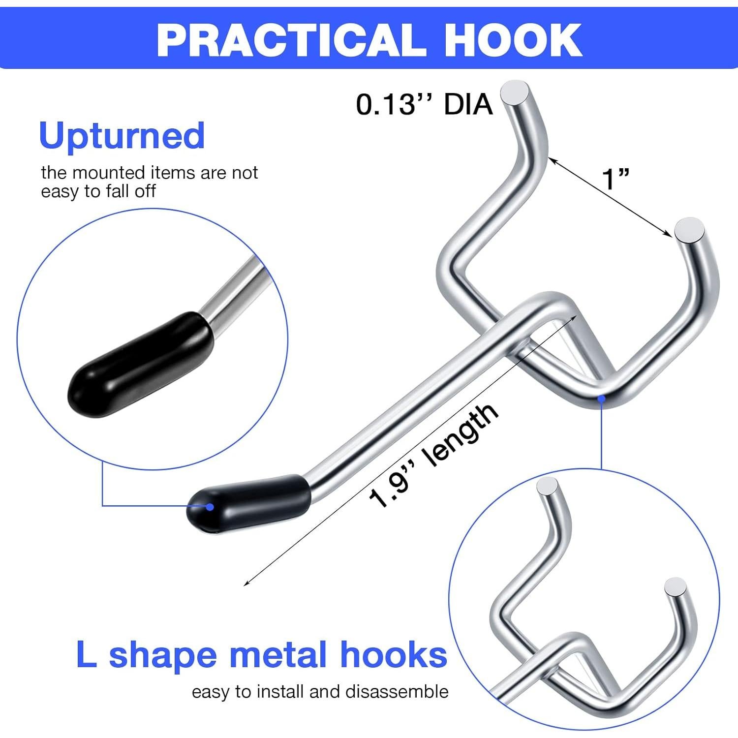Ganchos para Tablero de Clavos Moxweyeni 100 Pcs 5.08 cm