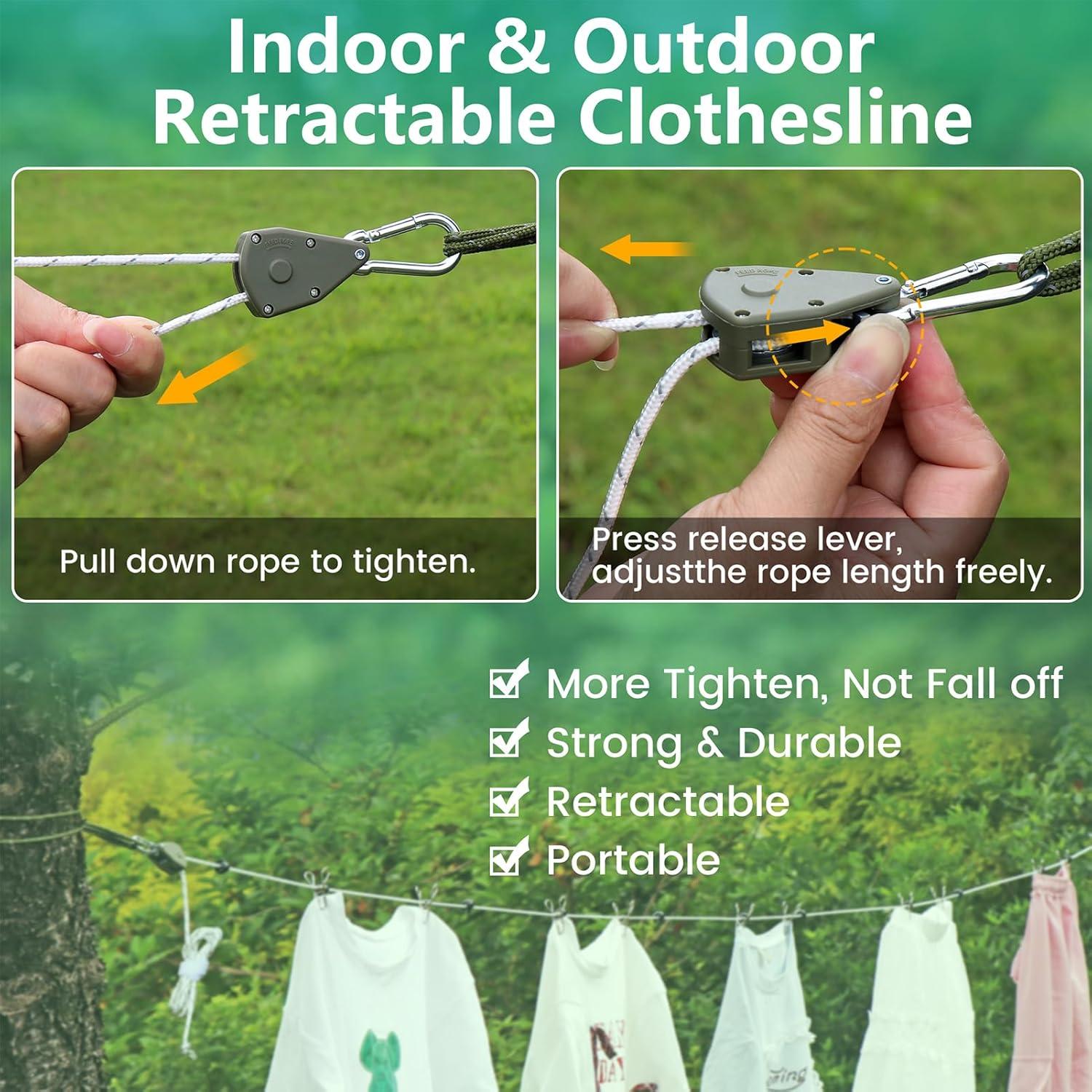 Cuerda de Ropa Retráctil Harqa 5.79m Alta Resistencia Verde