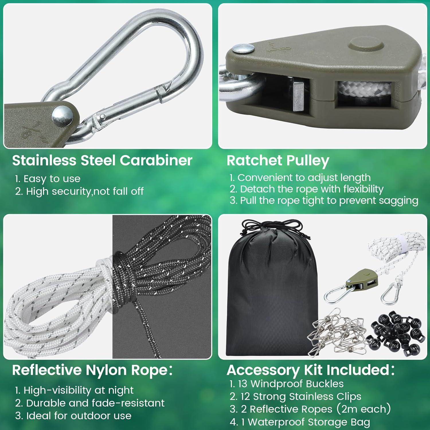 Cuerda de Ropa Retráctil Harqa 5.79m Alta Resistencia Verde