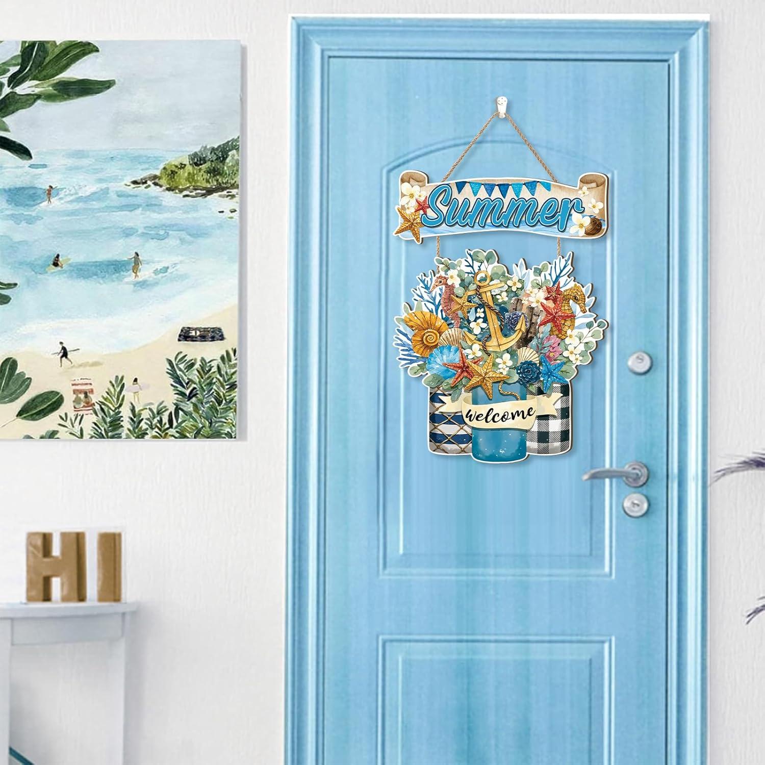 Celestdeco Colgante de Puerta Verano Náutico 29x29 cm