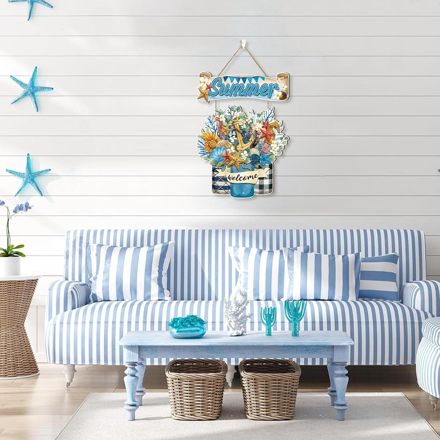 Celestdeco Colgante de Puerta Verano Náutico 29x29 cm