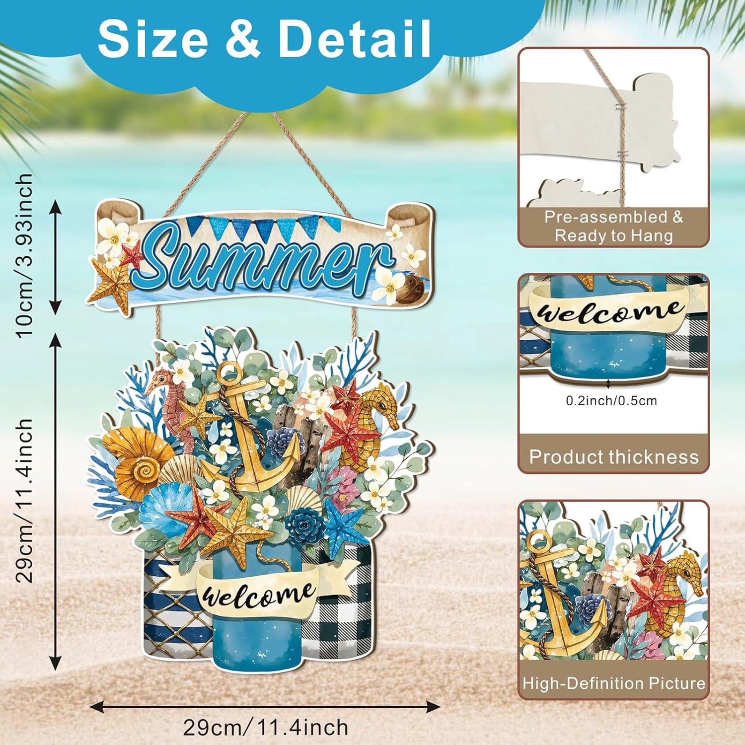 Celestdeco Colgante de Puerta Verano Náutico 29x29 cm