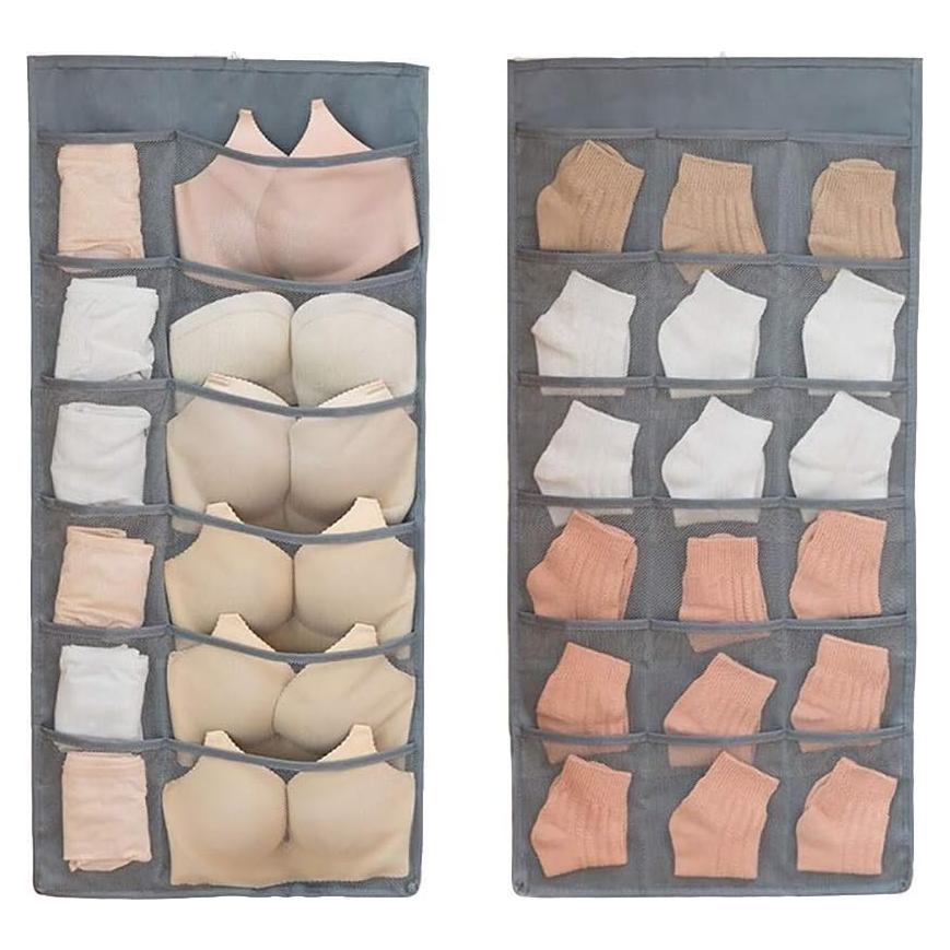 Organizador Colgante de Closet Newraturner 30 Bolsillos Gris