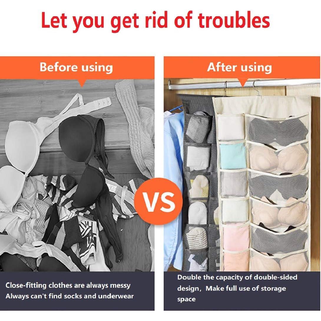 Organizador Colgante de Closet Newraturner 30 Bolsillos Gris