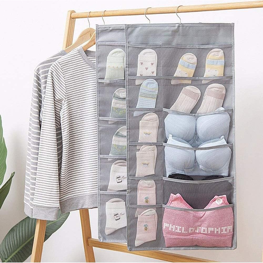 Organizador Colgante de Closet Newraturner 30 Bolsillos Gris