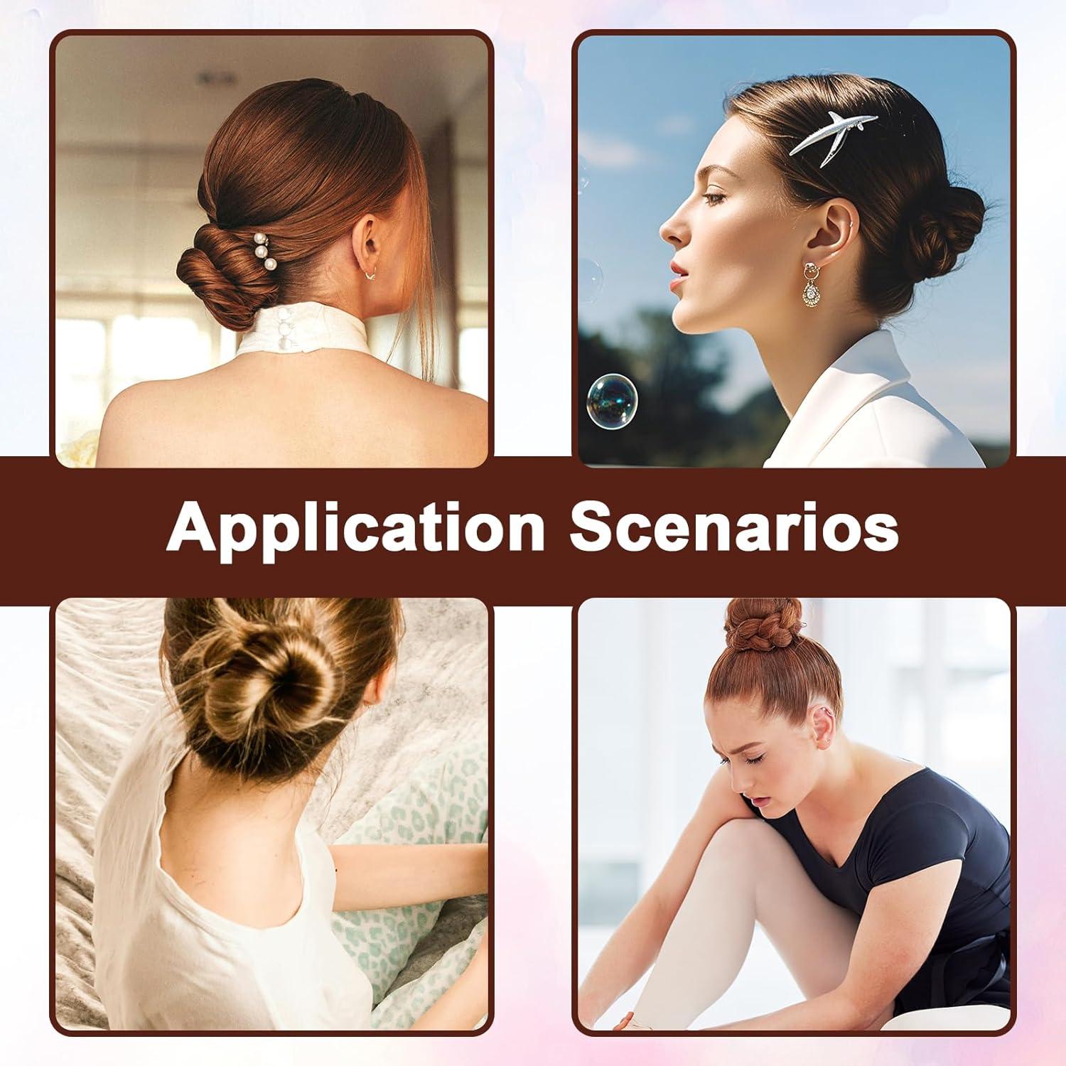 Hacedores de Moño para Cabello Cobee - Kit 3 Pcs Marrón