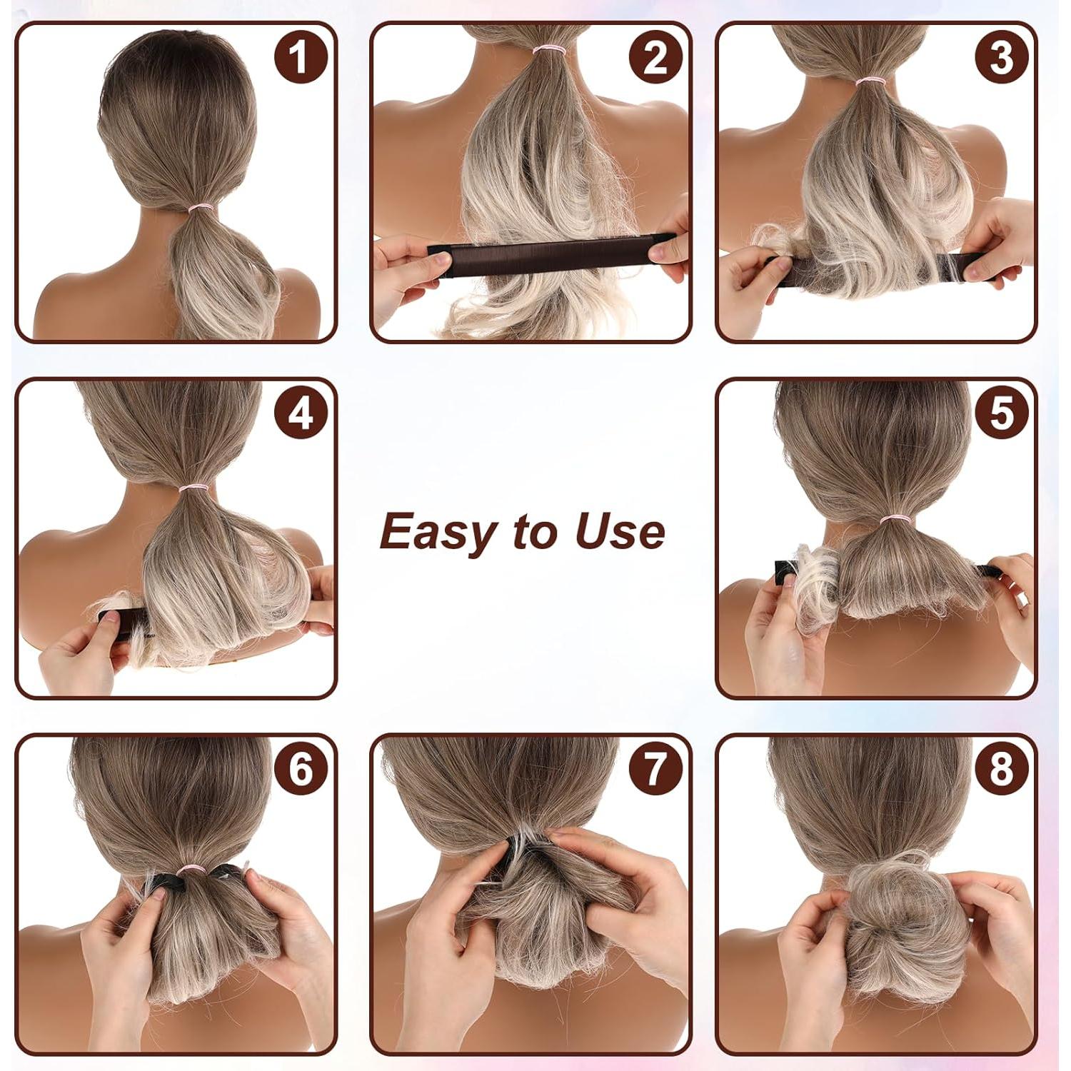 Hacedores de Moño para Cabello Cobee - Kit 3 Pcs Marrón