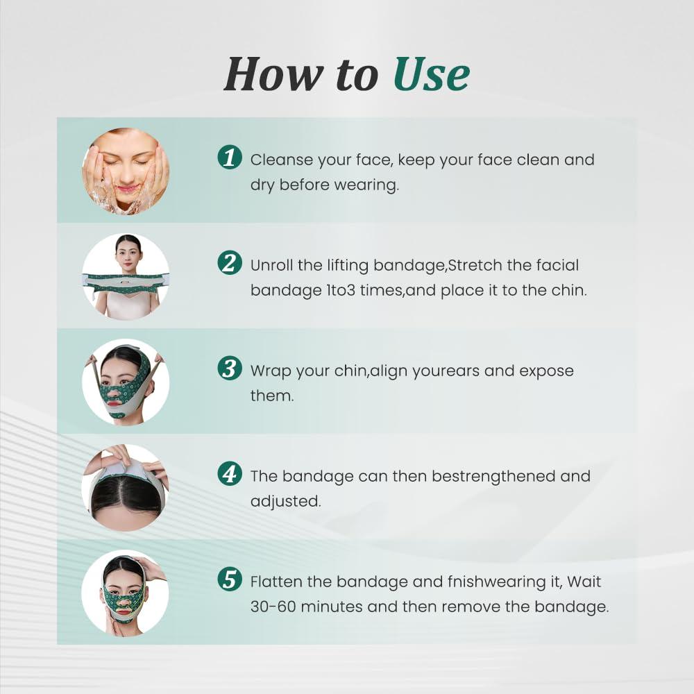 Correa de Levantamiento Facial V Auro Thread - Reutilizable, Alivia Flacidez y Doble Papada