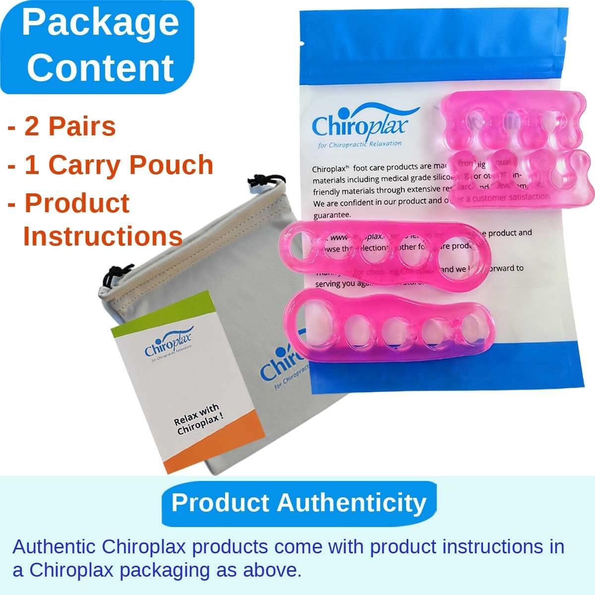 Separadores de Dedos de Gel Chiroplax - Alivio Juanetes (2 Pares)