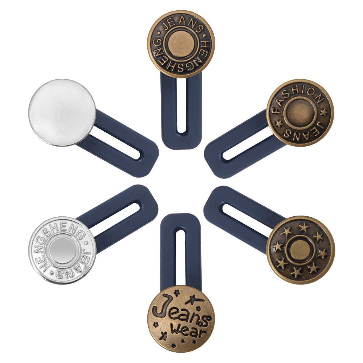 Extensores de Cintura Luxiv 6 Piezas Botones Sin Coser 3.56 cm