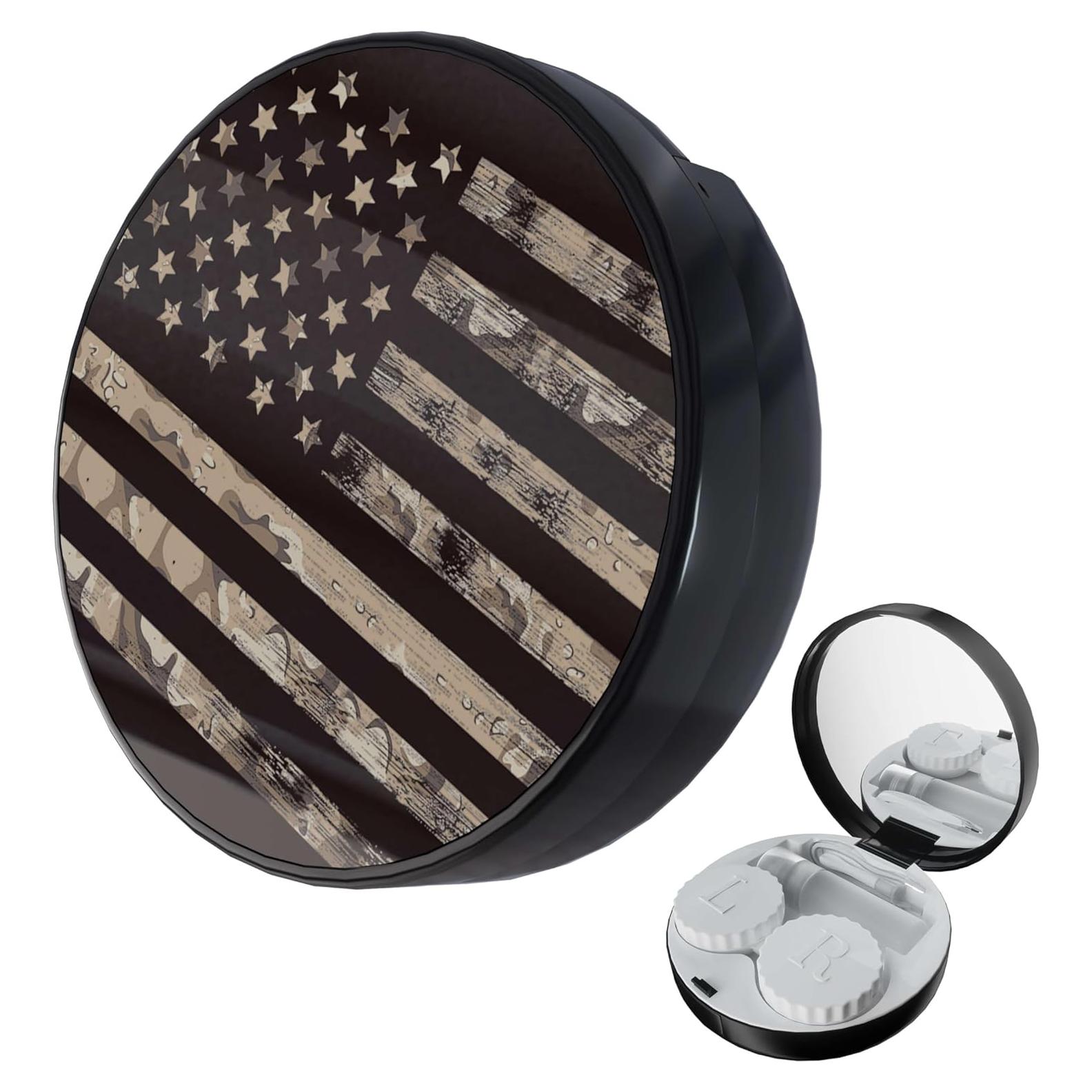 Estuche para Lentes de Contacto LRITER Bandera Americana Portátil