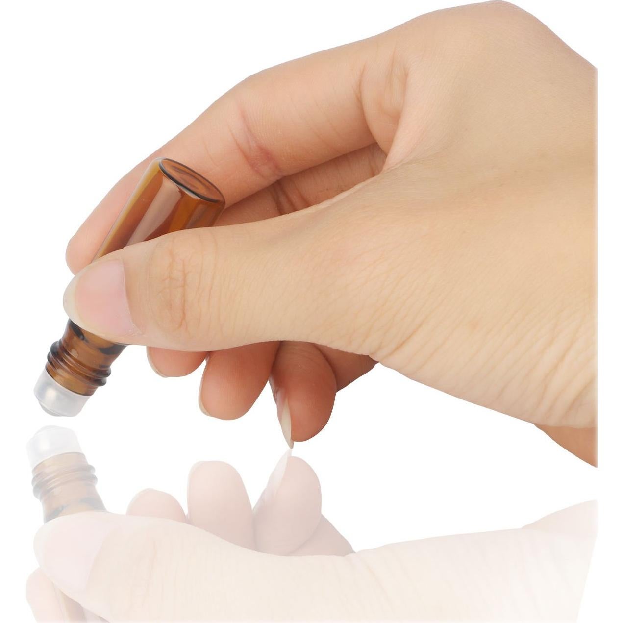 Botellas de Rodillo de Vidrio Ámbar 5ml Easytle - 24 Piezas